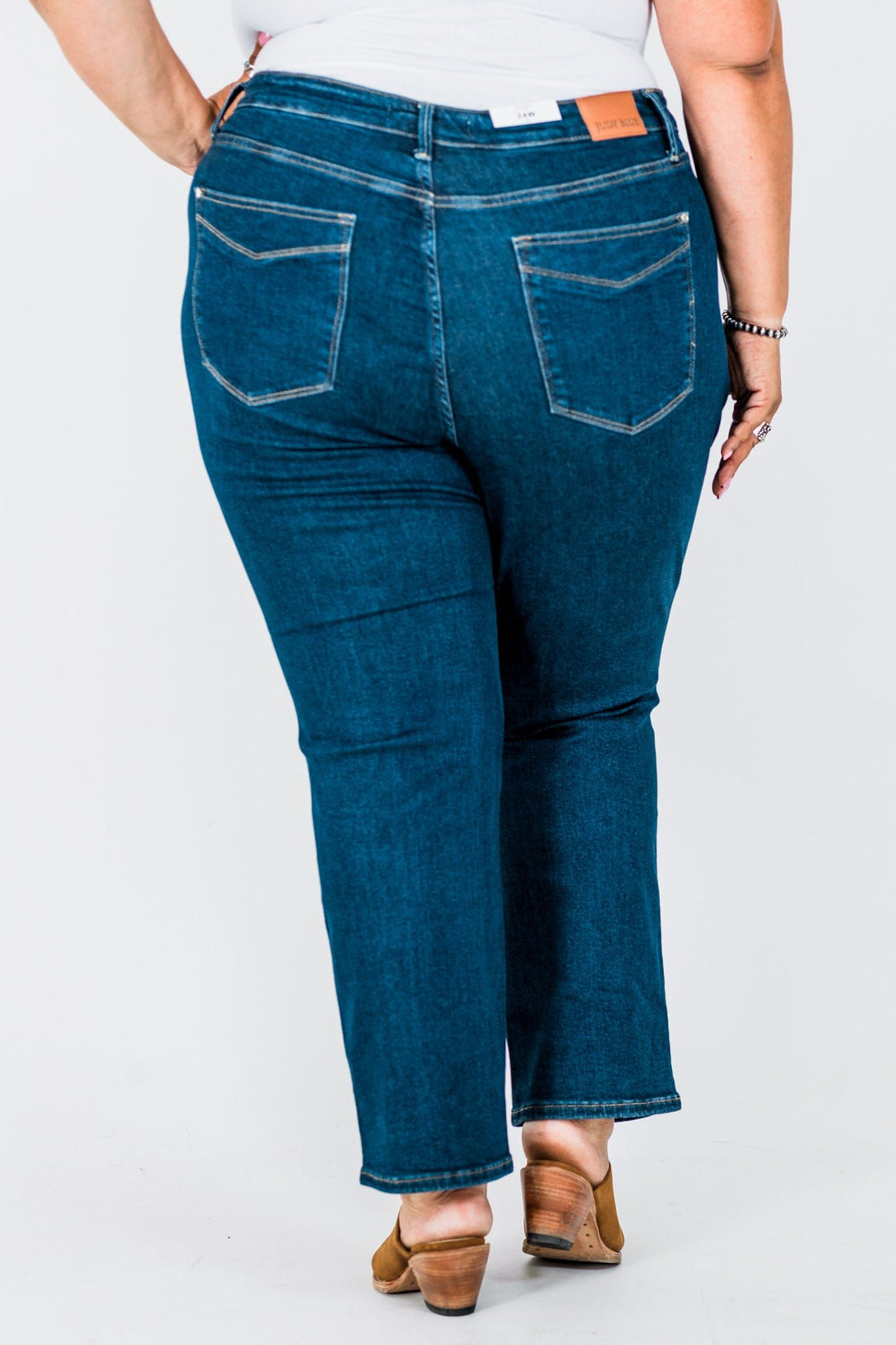Judy Blue Straight Leg Tummy Control Jeans - Whiskey Skies - JUDY BLUE