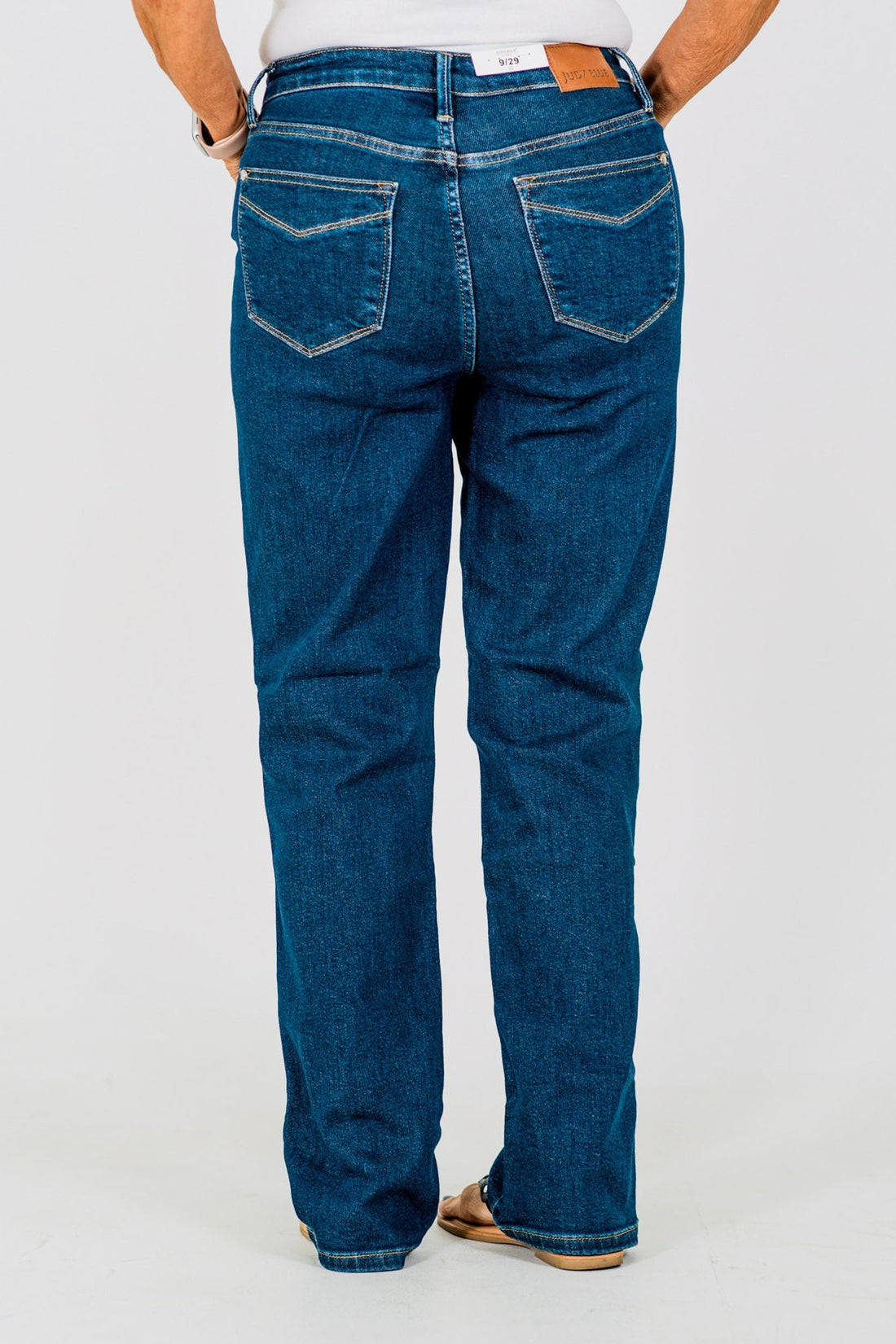 Judy Blue Straight Leg Tummy Control Jeans - Whiskey Skies - JUDY BLUE