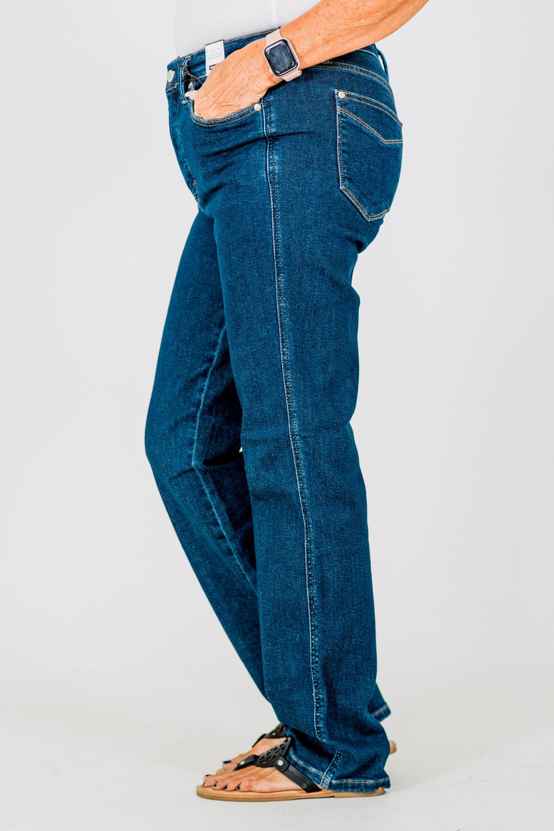 Judy Blue Straight Leg Tummy Control Jeans - Whiskey Skies - JUDY BLUE