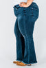 Judy Blue Tall Inseam Mid Rise Flare Jeans With Frayed Hems - Whiskey Skies - JUDY BLUE