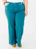Judy Blue Teal Mid - Rise Utility Wide Leg Jeans - Whiskey Skies - JUDY BLUE