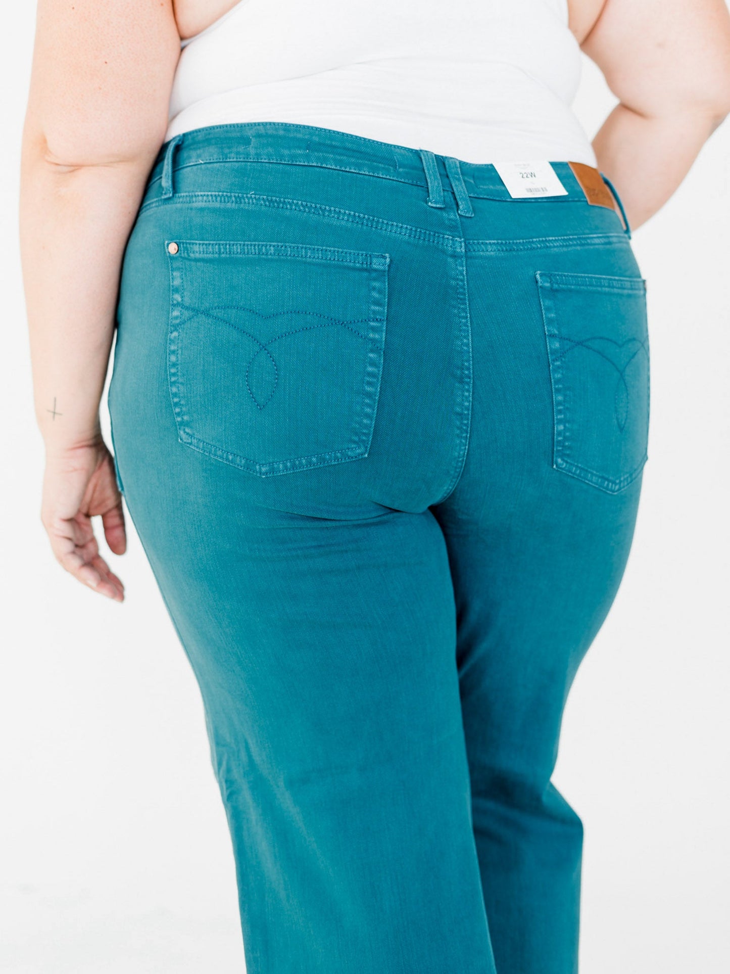 Judy Blue Teal Mid - Rise Utility Wide Leg Jeans - Whiskey Skies - JUDY BLUE