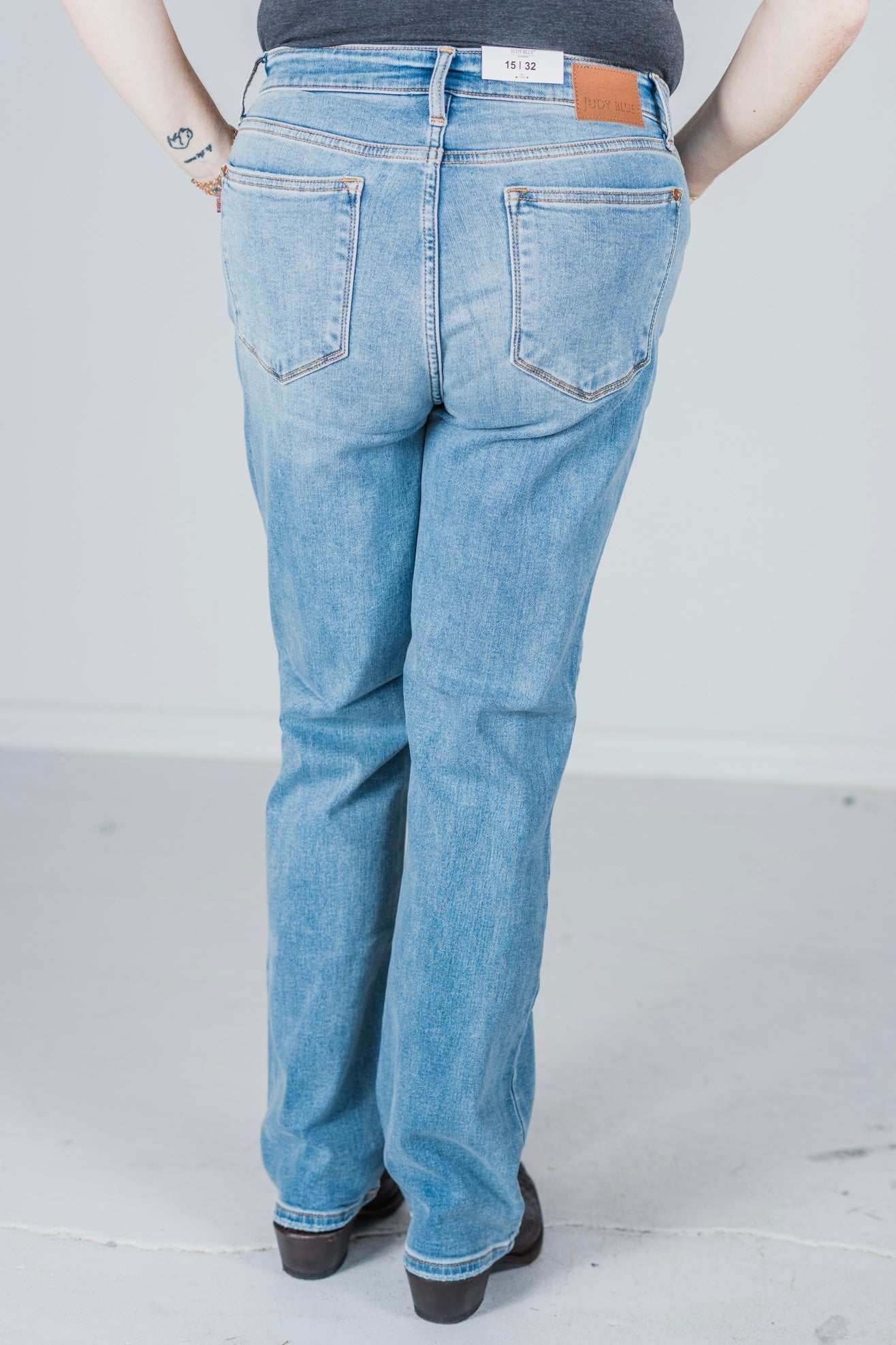Judy Blue Thermal Contrast Wash Straight Jeans FINAL SALE - Whiskey Skies - JUDY BLUE