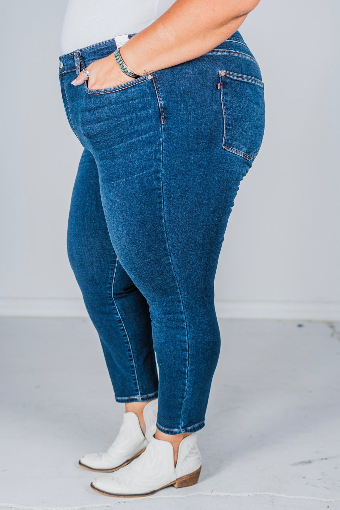 Judy Blue Thermal Skinny Jeans - Whiskey Skies - JUDY BLUE