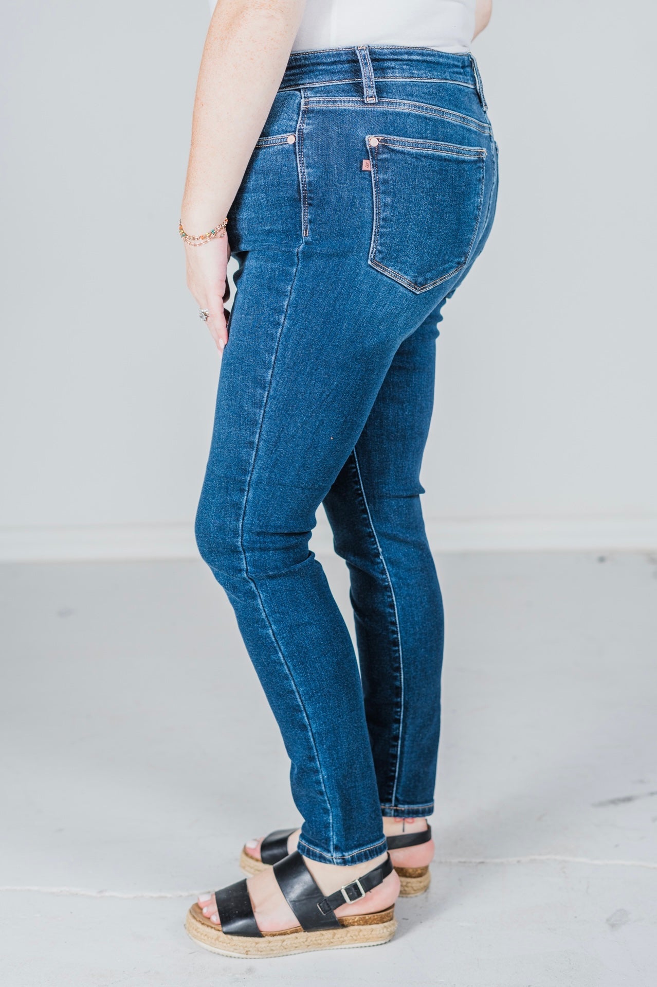 Judy Blue Thermal Skinny Jeans - Whiskey Skies - JUDY BLUE