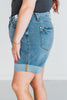 Judy Blue Tummy Control Cooling Denim Shorts - Whiskey Skies - JUDY BLUE