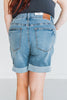 Judy Blue Tummy Control Cooling Denim Shorts - Whiskey Skies - JUDY BLUE