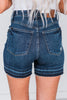 Judy Blue Tummy Control High Waist Release Hem Shorts - Whiskey Skies - JUDY BLUE