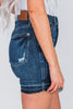 Judy Blue Tummy Control High Waist Release Hem Shorts - Whiskey Skies - JUDY BLUE