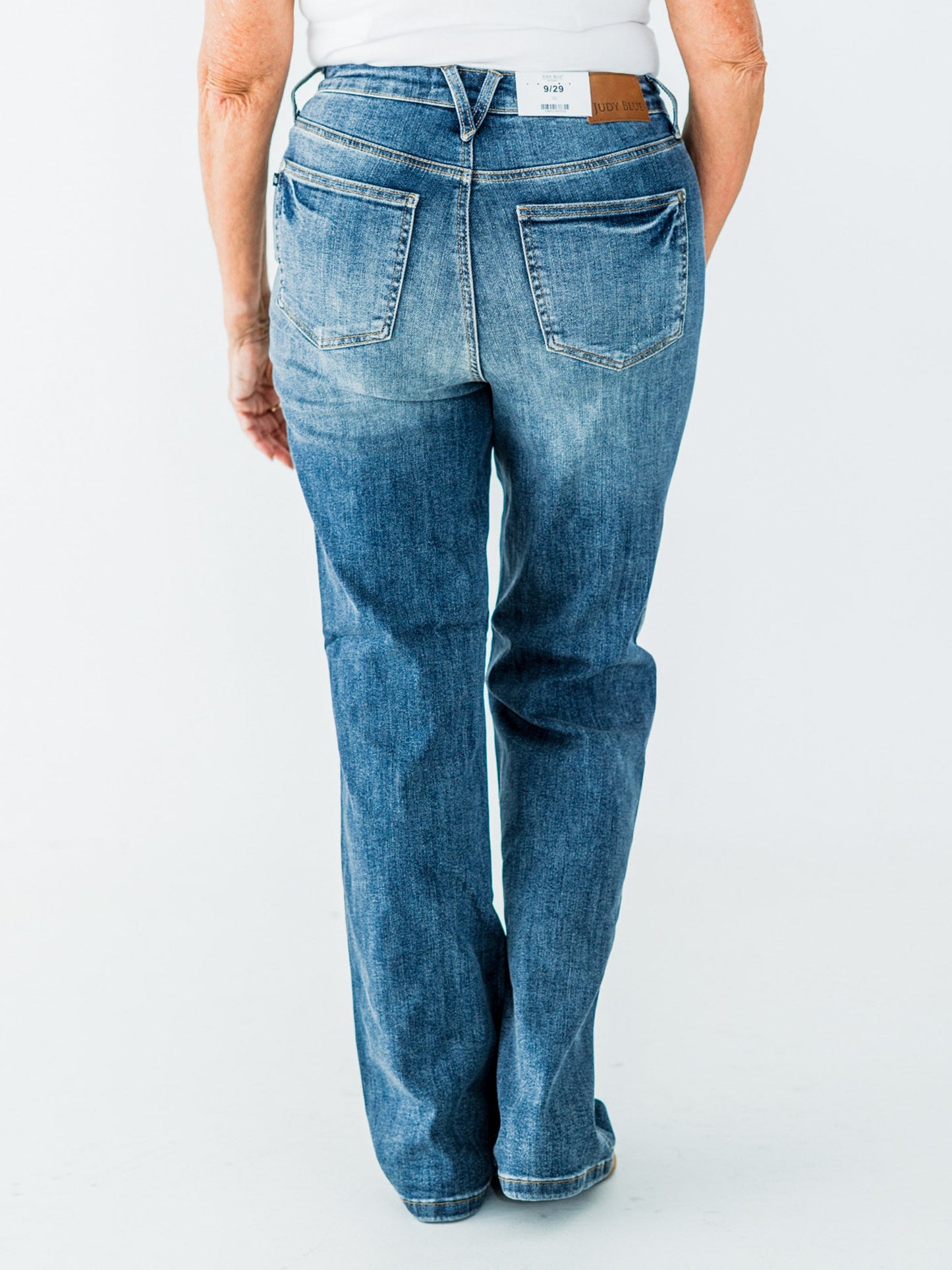 Judy Blue Tummy Control High Waist Straight Leg Jeans - Whiskey Skies - JUDY BLUE