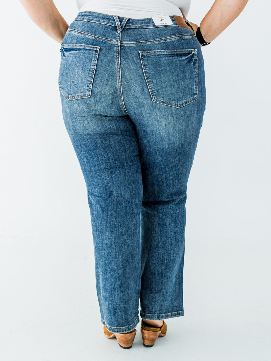 Judy Blue Tummy Control High Waist Straight Leg Jeans - Whiskey Skies - JUDY BLUE