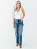 Judy Blue Tummy Control High Waist Straight Leg Jeans - Whiskey Skies - JUDY BLUE