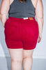 Judy Blue Tummy Control High Waisted Scarlet Shorts with Heart Shaped Pockets - Whiskey Skies - JUDY BLUE