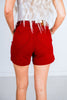 Judy Blue Tummy Control High Waisted Scarlet Shorts with Heart Shaped Pockets - Whiskey Skies - JUDY BLUE