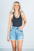 Judy Blue Tummy Control Light Wash Denim Shorts - Whiskey Skies - JUDY BLUE