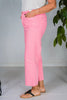 Judy Blue Tummy Control Pink Wide Leg Cropped Jeans - Whiskey Skies - JUDY BLUE