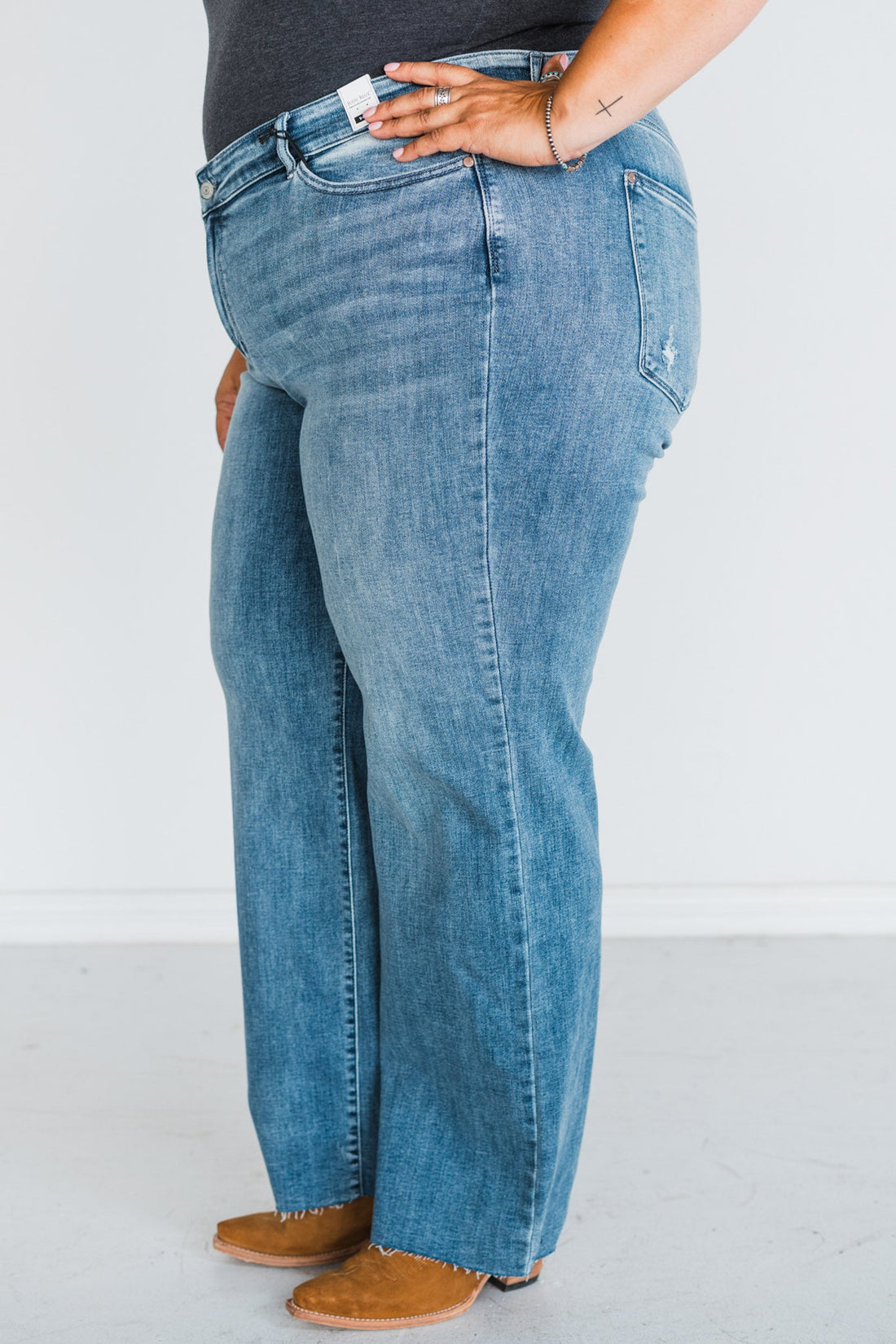 Judy Blue V - Front Baggy Jeans - Whiskey Skies - JUDY BLUE