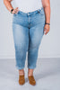 Judy Blue V - Front Cooling Denim Cuffed Jeans - Whiskey Skies - JUDY BLUE