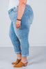 Judy Blue V - Front Cooling Denim Cuffed Jeans - Whiskey Skies - JUDY BLUE