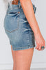 Judy Blue V - Front Vintage Washed Denim Shorts - Whiskey Skies - JUDY BLUE