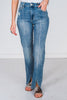 Judy Blue Vintage Wash Front Seam & Slit Straight Jeans - Whiskey Skies - JUDY BLUE