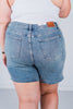 Judy Blue Vintage Wash Shorts with Side Slit - Whiskey Skies - JUDY BLUE