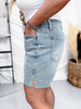 Judy Blue Vintage Wash Shorts with Side Slit - Whiskey Skies - JUDY BLUE