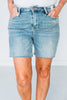 Judy Blue Vintage Wash Shorts with Side Slit - Whiskey Skies - JUDY BLUE