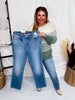 Judy Blue Vintage Wash Thermal Straight Jeans - Whiskey Skies - JUDY BLUE