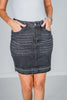 Judy Blue Washed Black Release Hem Skirt FINAL SALE - Whiskey Skies - JUDY BLUE