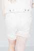 Judy Blue White High Waist Shearling Cuff Shorts - Whiskey Skies - JUDY BLUE