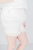 Judy Blue White High Waist Shearling Cuff Shorts - Whiskey Skies - JUDY BLUE