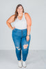 Judy Blue ZigZag Button - Fly Boyfriend Jeans - Whiskey Skies - JUDY BLUE