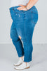 Judy Blue ZigZag Button - Fly Boyfriend Jeans - Whiskey Skies - JUDY BLUE