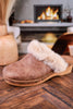 Just Fur Fun Brown Mules with Fur Detailing - Whiskey Skies - CORKYS FOOTWEAR
