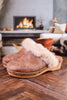 Just Fur Fun Brown Mules with Fur Detailing - Whiskey Skies - CORKYS FOOTWEAR
