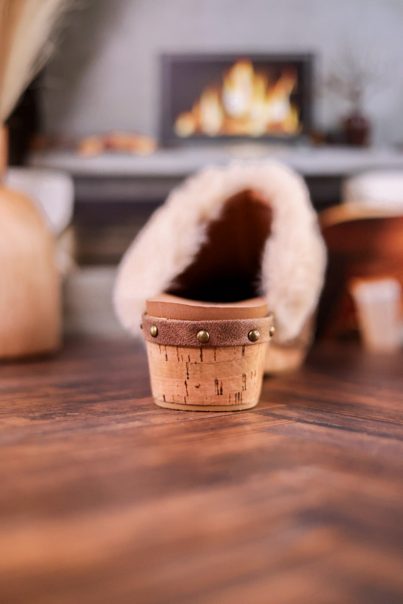 Just Fur Fun Brown Mules with Fur Detailing - Whiskey Skies - CORKYS FOOTWEAR