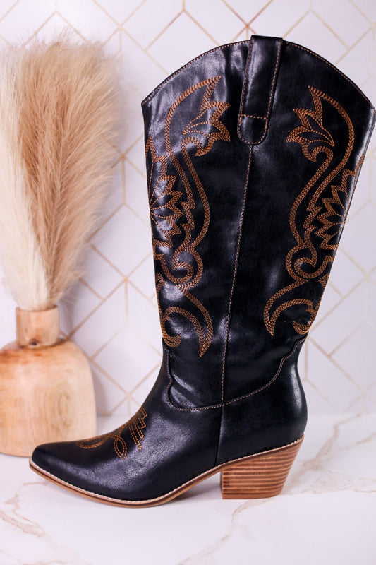 Just In Case Black Cowboy Boots - Whiskey Skies - CORKYS FOOTWEAR