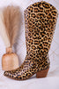 Just In Case Wide Calf Leopard Print Cowboy Boots - Whiskey Skies - CORKYS FOOTWEAR