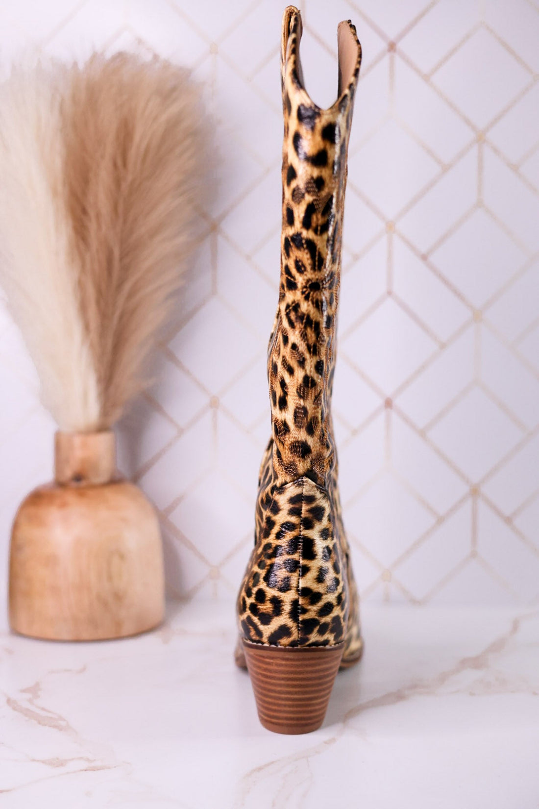 Just In Case Wide Calf Leopard Print Cowboy Boots - Whiskey Skies - CORKYS FOOTWEAR