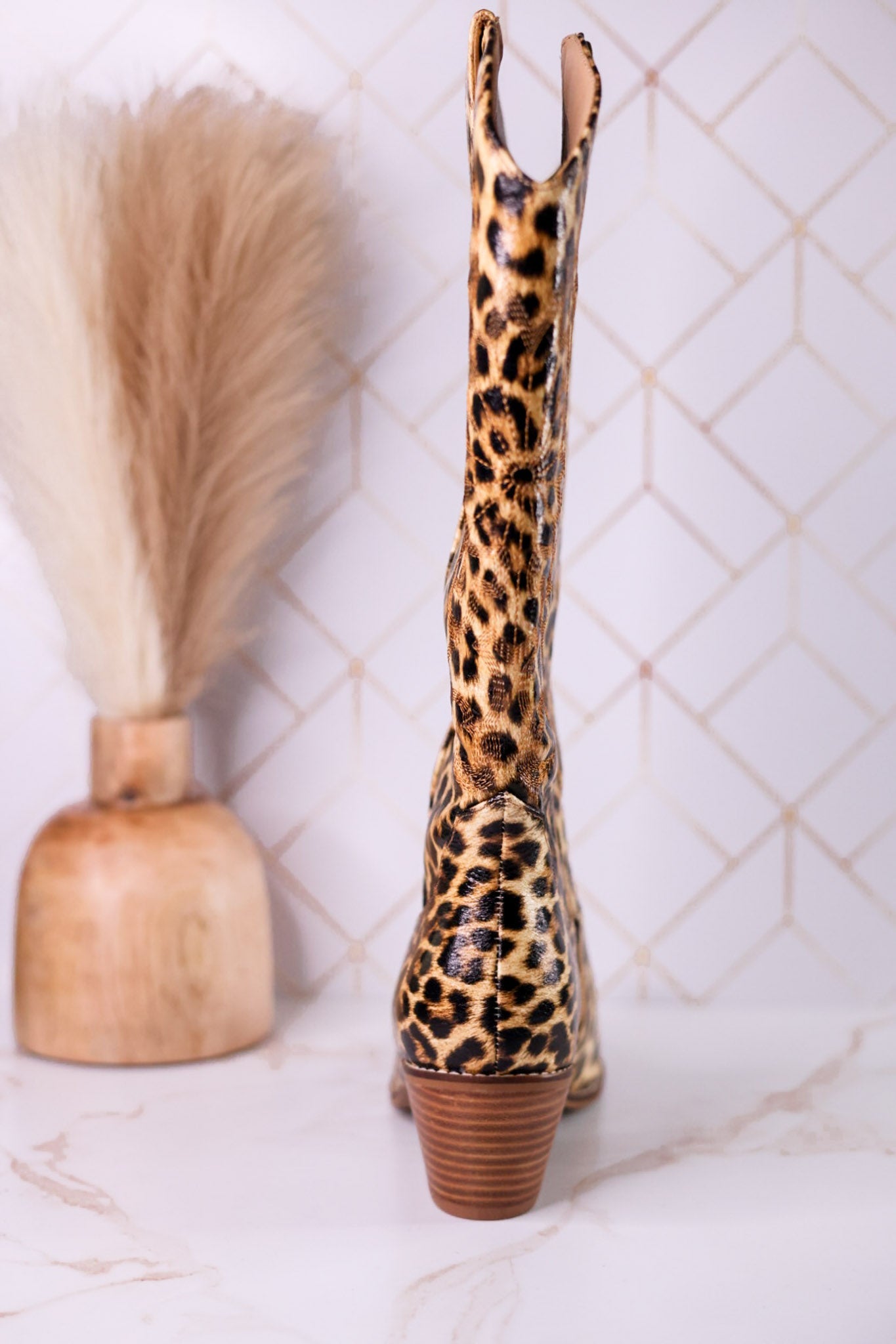 Just In Case Wide Calf Leopard Print Cowboy Boots - Whiskey Skies - CORKYS FOOTWEAR