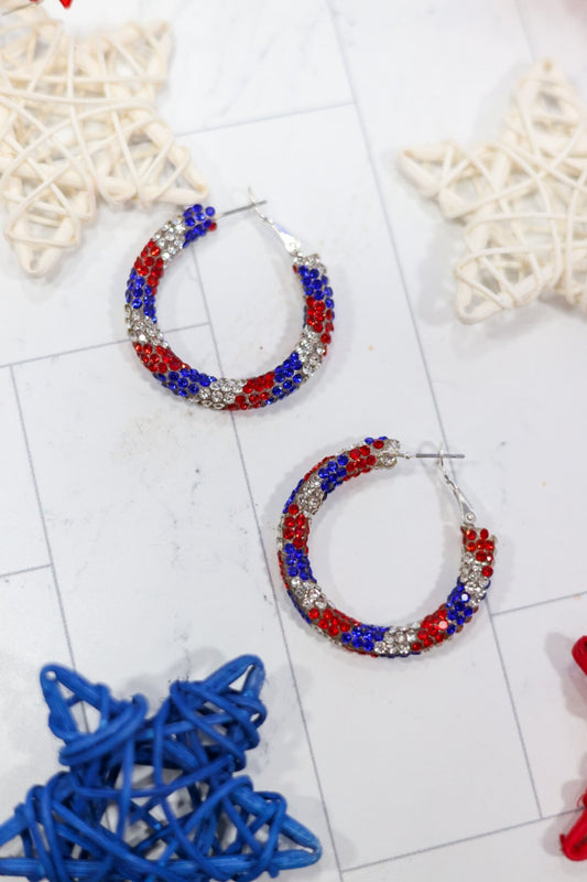 Justice Red, White, & Blue Sparky Earrings - Whiskey Skies - COCO + CARMEN