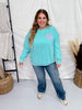 Karma's a Bitch Aqua Sweatshirt - Whiskey Skies - STATED BRANDS