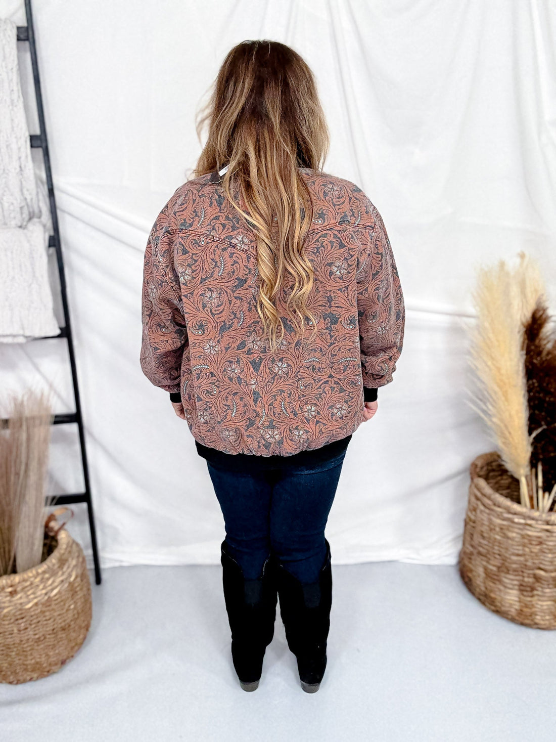 Keep It Western Bomber Jacket - Whiskey Skies - STERLING KREEK