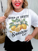 "Keep It Zesty" Lemon Vintage Fruit Graphic Midi Top - Whiskey Skies - SUGAR STITCH