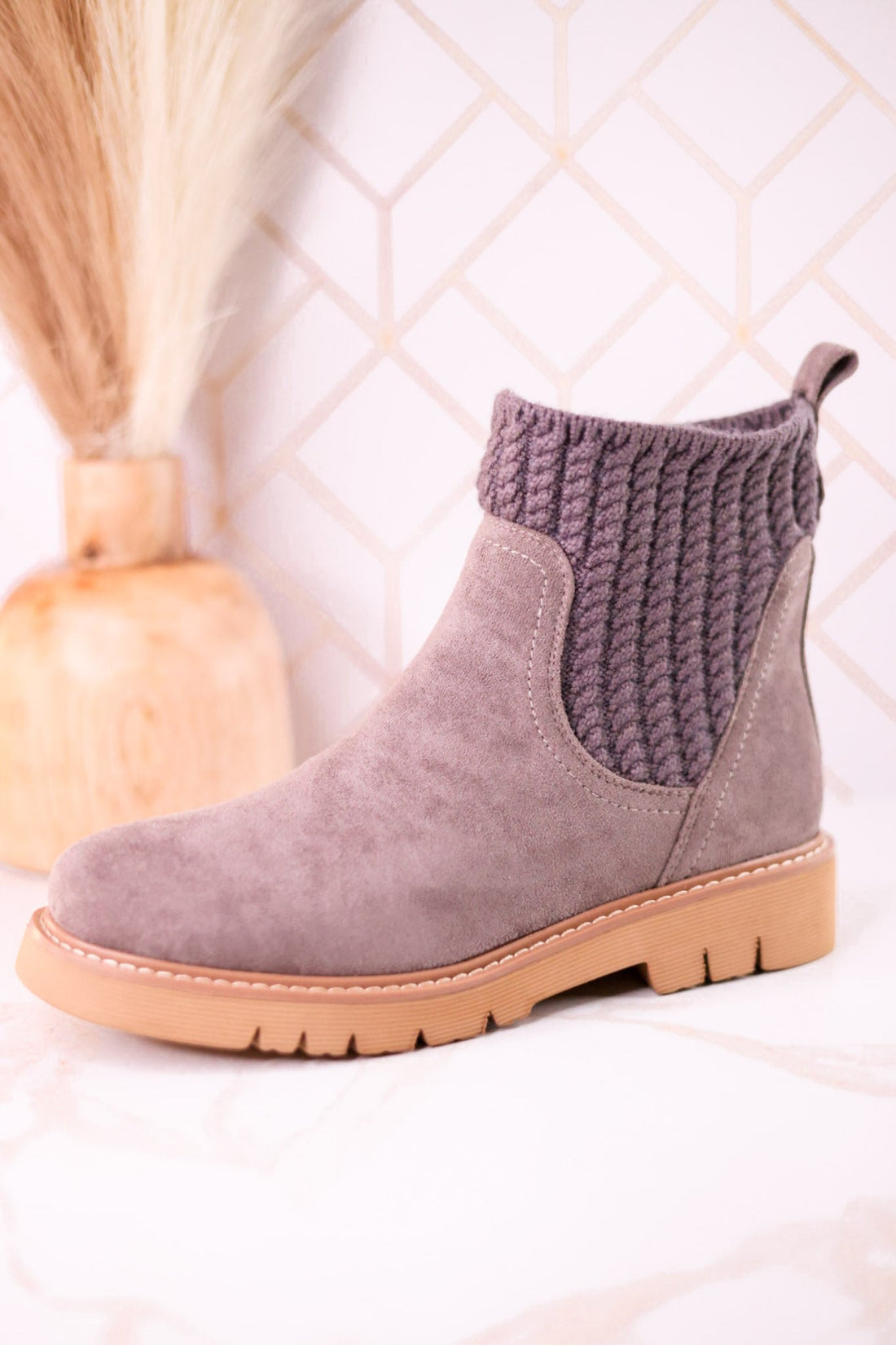 Keep Me Warm Grey Boots - Whiskey Skies - CORKYS FOOTWEAR