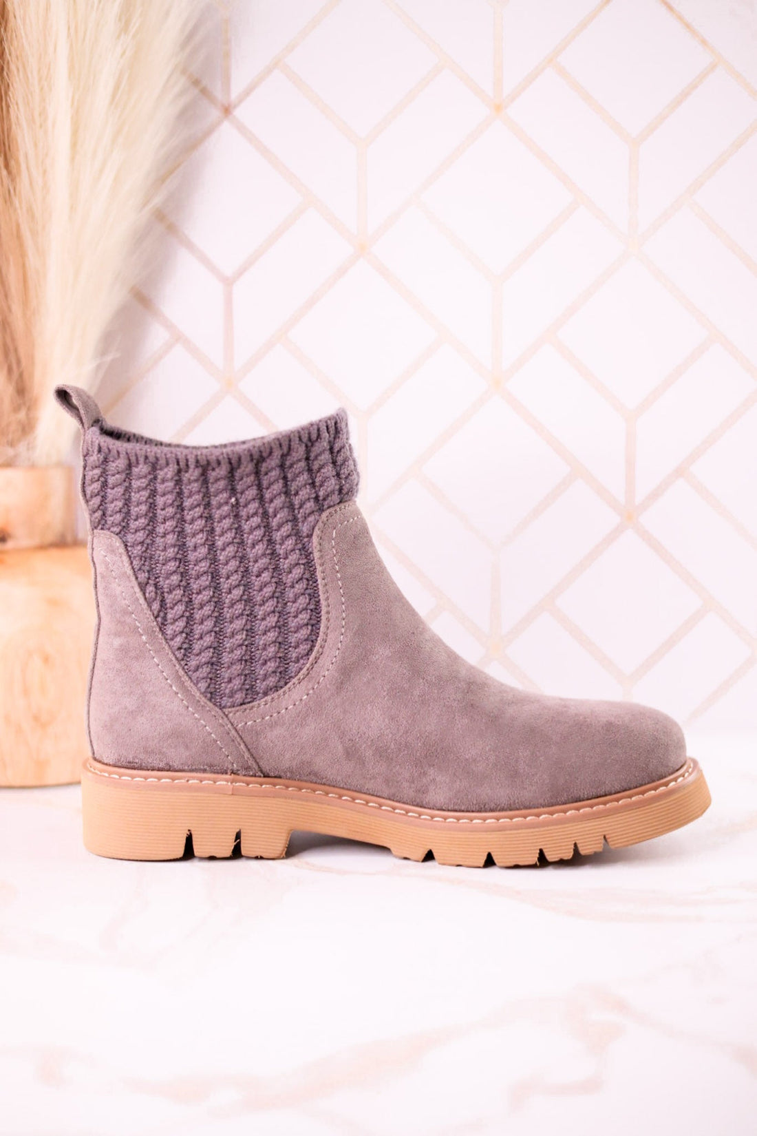 Keep Me Warm Grey Boots - Whiskey Skies - CORKYS FOOTWEAR