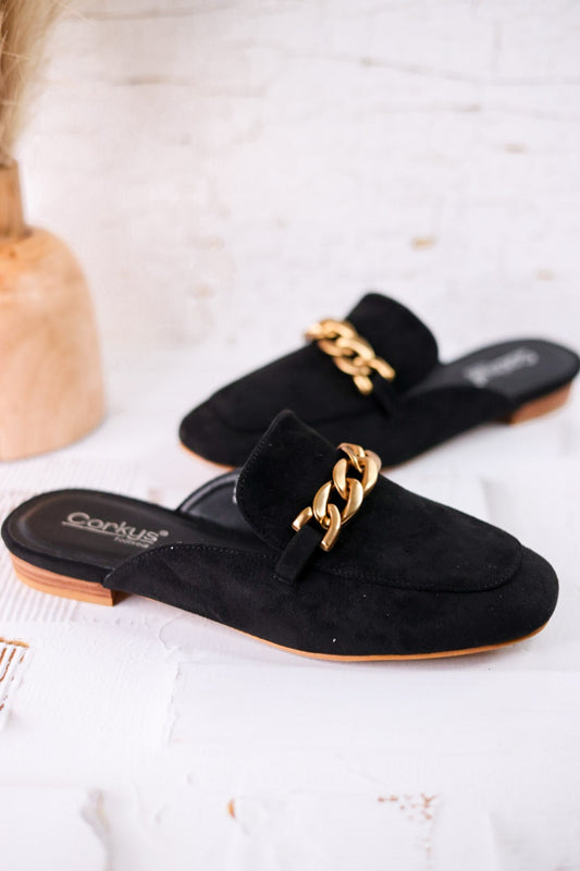 Keepsake Loafers In Black Faux Suede - Whiskey Skies - CORKYS FOOTWEAR