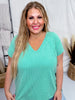 Kelly Green Short Sleeve Hi - Low Tunic Top - Whiskey Skies - ANDREE BY UNIT