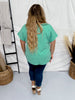 Kelly Green Short Sleeve Waffle Tunic Top - Whiskey Skies - ANDREE BY UNIT